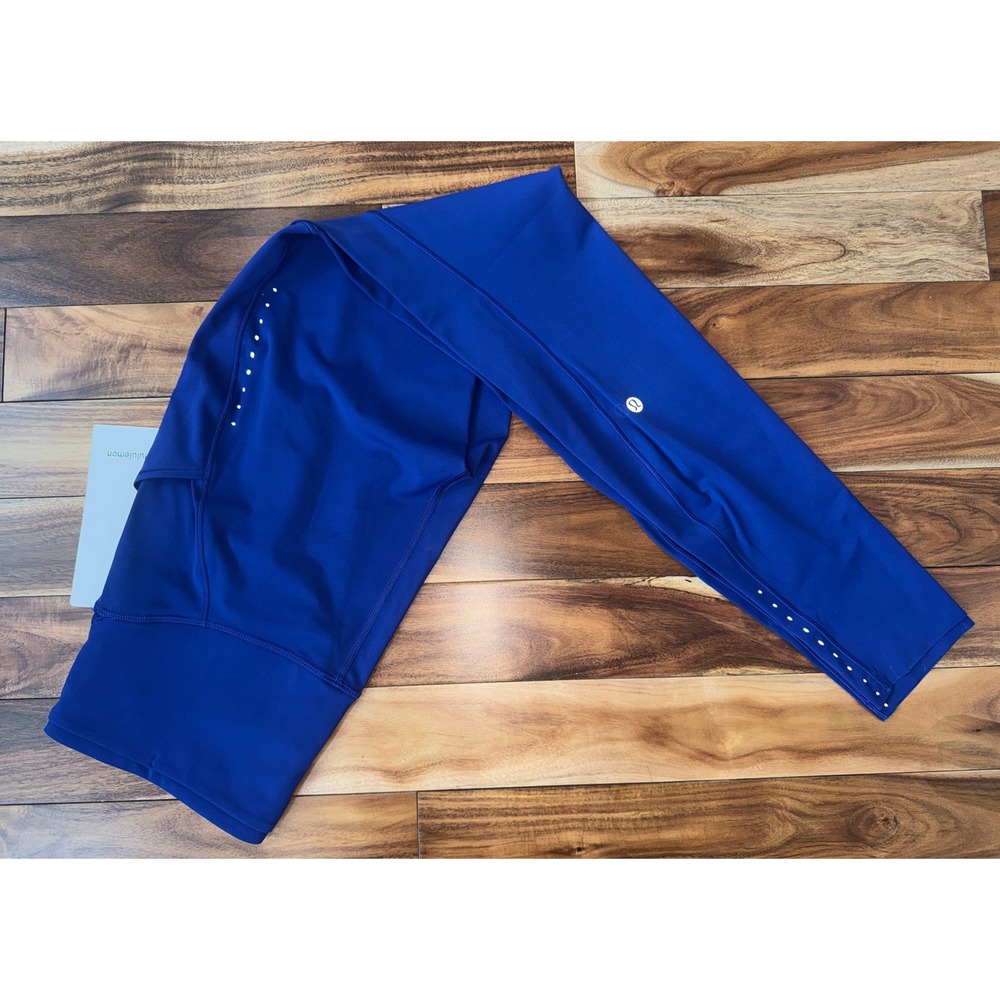 Lululemon Fast and Free HR Tight 28 Pockets Deep Sea Blue Size 8